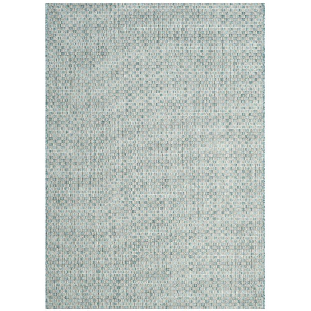 COURTYARD, LIGHT BLUE / LIGHT GREY, 6'-7" X 6'-7" Square, Area Rug. Picture 1