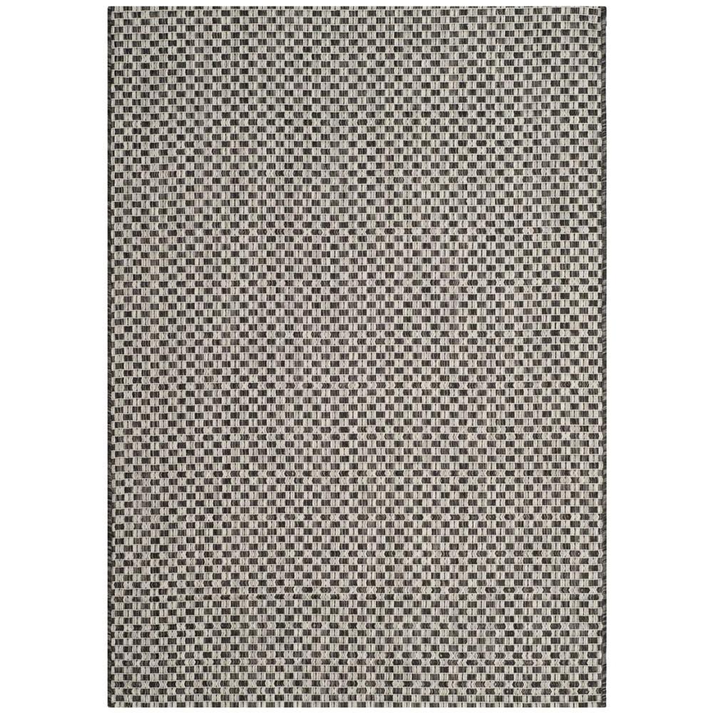 COURTYARD, BLACK / LIGHT GREY, 6'-7" X 9'-6", Area Rug. Picture 1