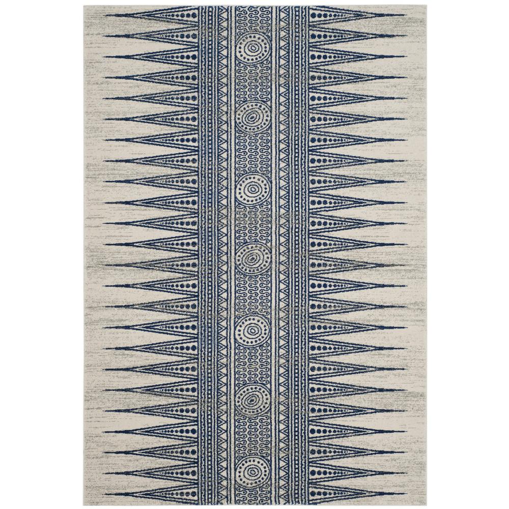 EVOKE, IVORY / BLUE, 6'-7" X 9', Area Rug, EVK226C-6. The main picture.