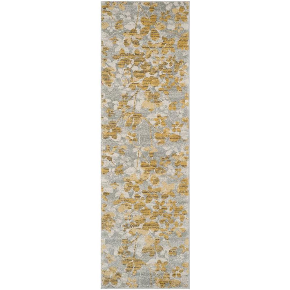 EVOKE, GREY / GOLD, 2'-2" X 9', Area Rug, EVK236P-29. Picture 1