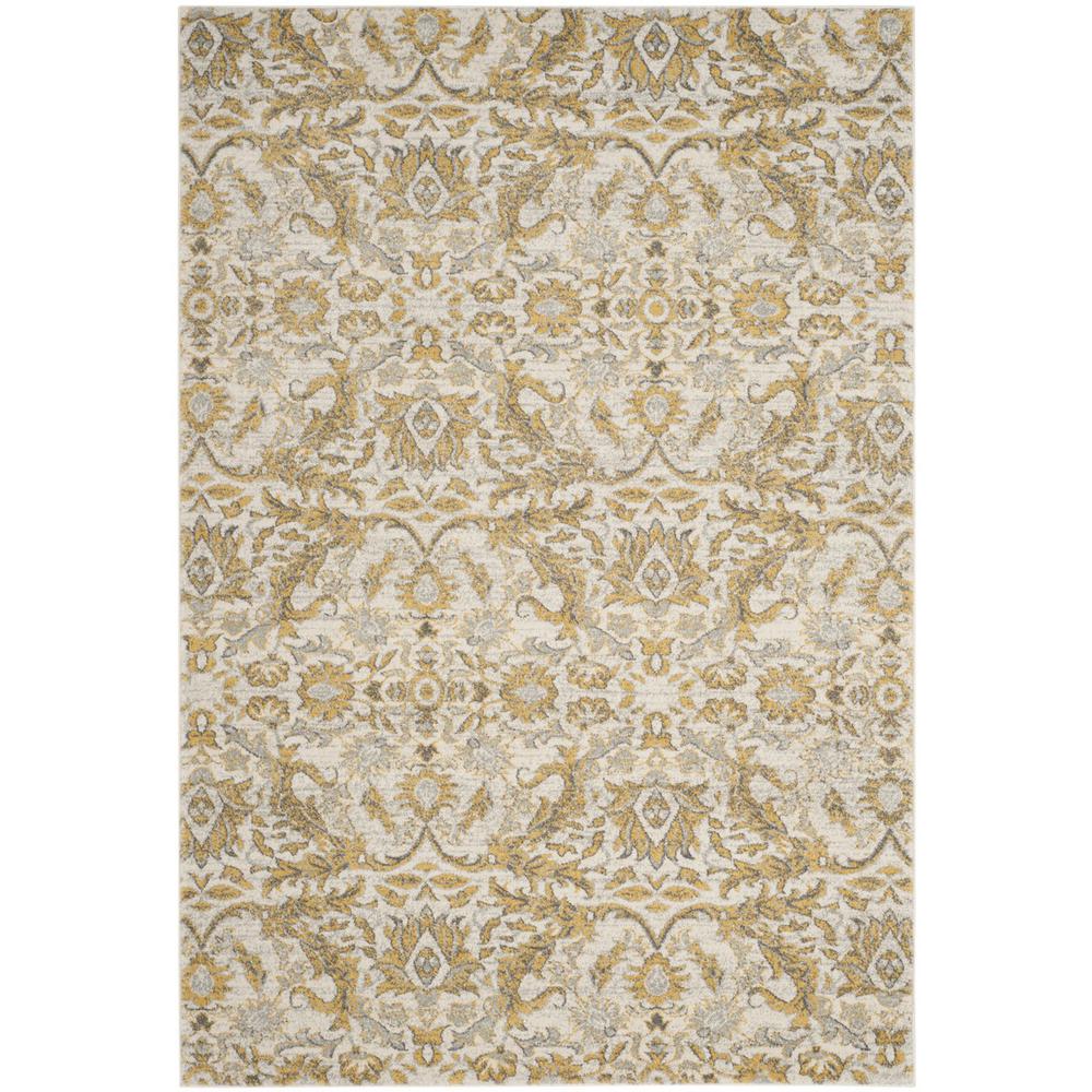 EVOKE, IVORY / GOLD, 5'-1" X 7'-6", Area Rug, EVK238S-5. The main picture.