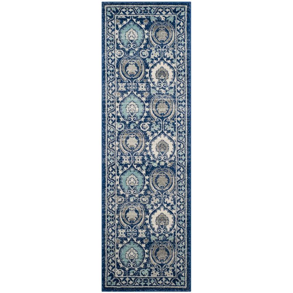 EVOKE, BLUE / IVORY, 2'-2" X 9', Area Rug, EVK251C-29. The main picture.