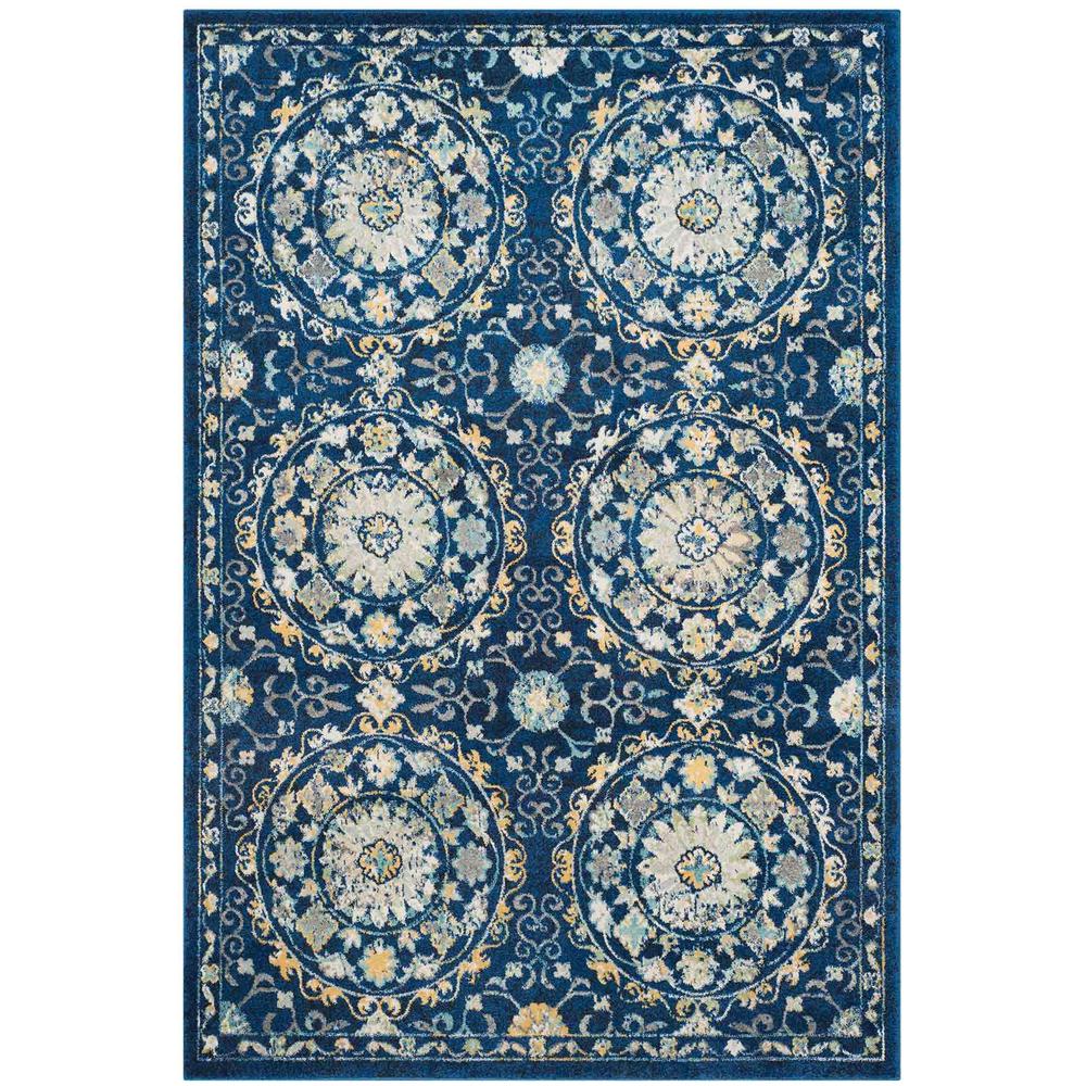 EVOKE, NAVY / IVORY, 5'-1" X 7'-6", Area Rug, EVK252A-5. Picture 1