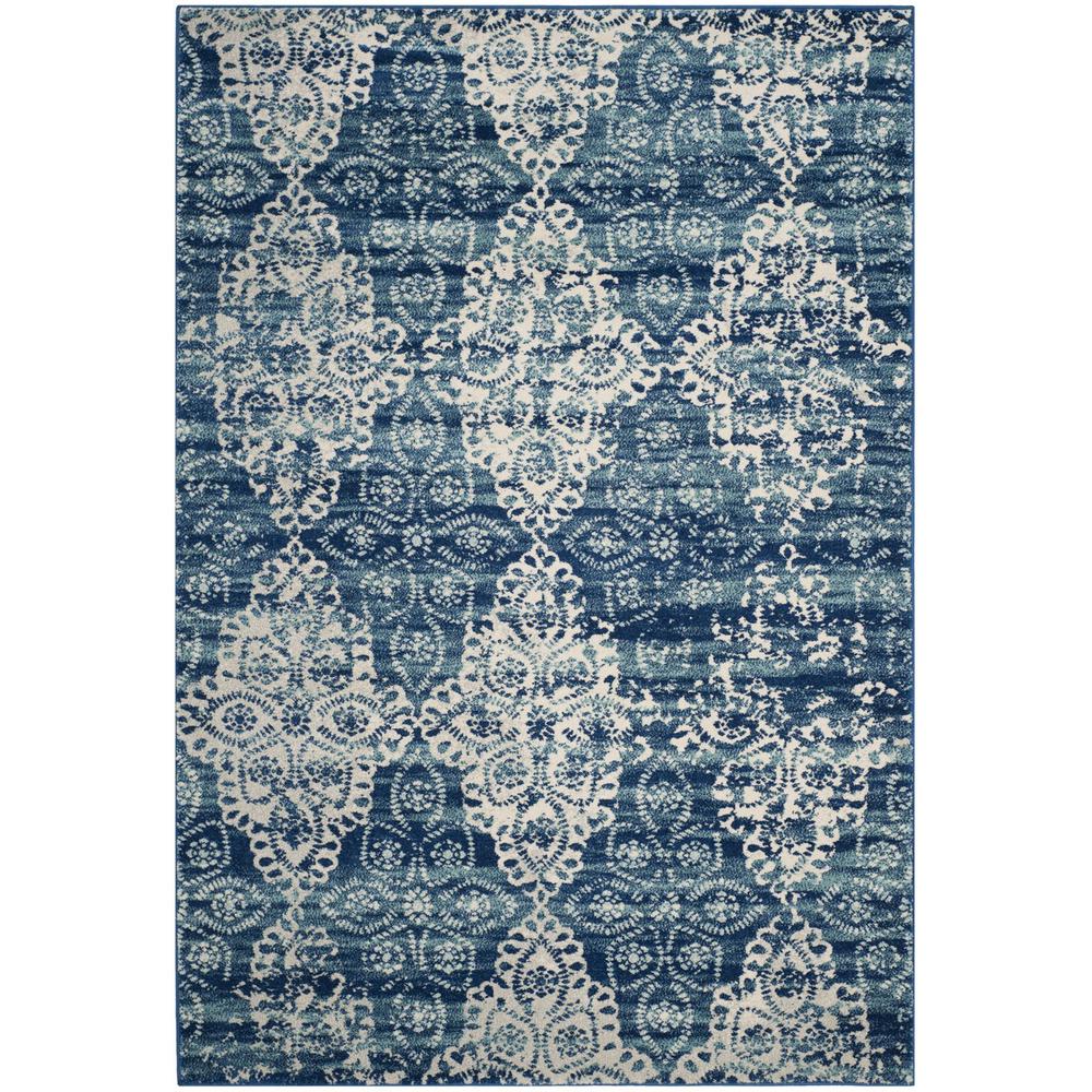 EVOKE, ROYAL / IVORY, 5'-1" X 7'-6", Area Rug, EVK266F-5. The main picture.