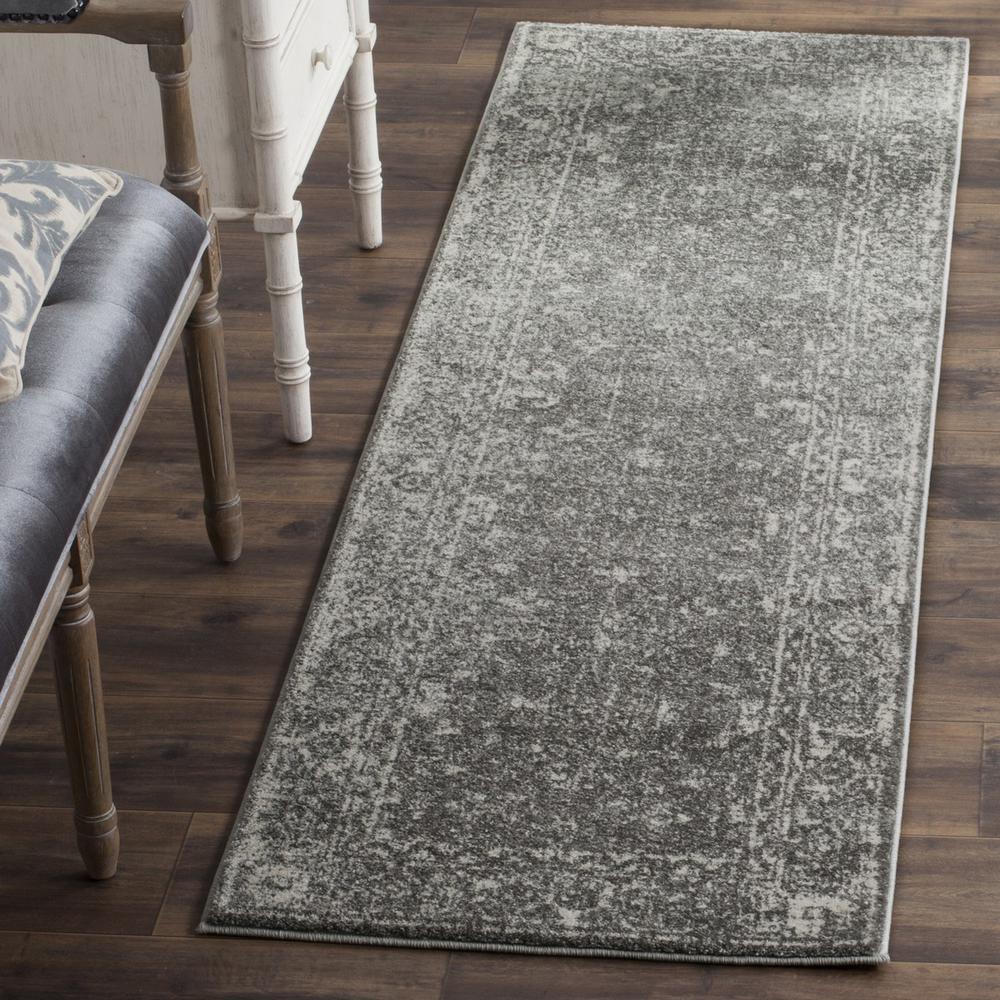 EVOKE, GREY / IVORY, 2'-2" X 15', Area Rug, EVK270S-215. The main picture.