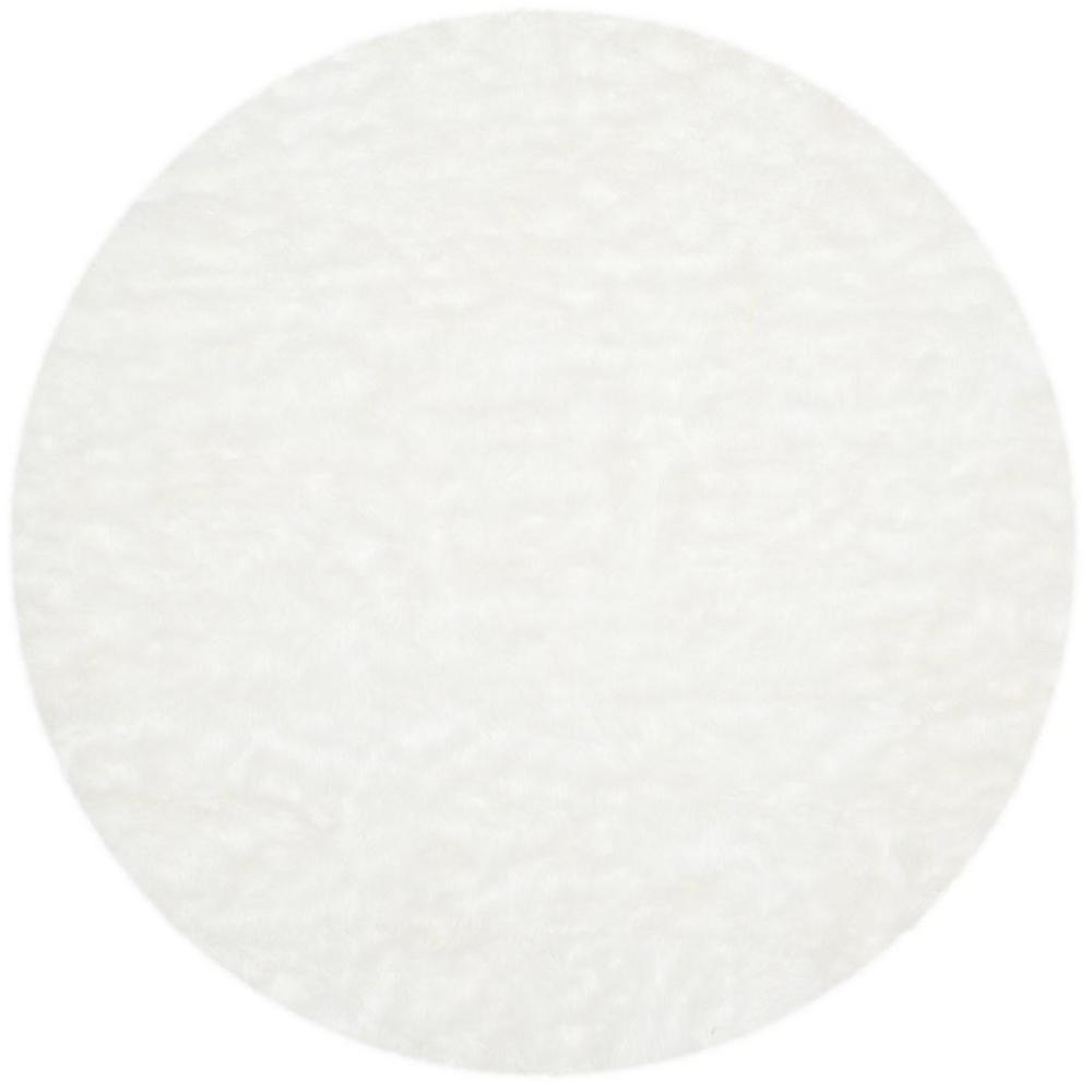 FAUX SHEEP SKIN, IVORY, 5' X 5' Round, Area Rug. Picture 1