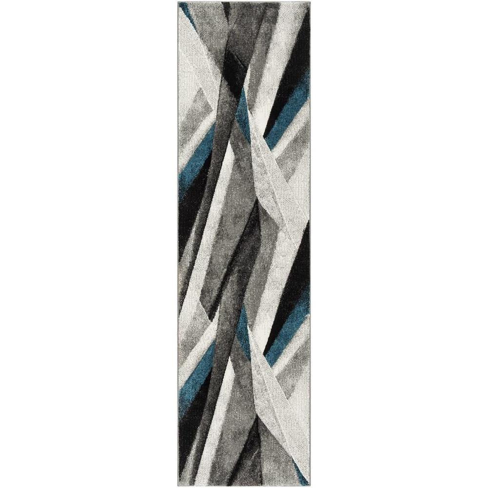 HOLLYWOOD, GREY / TEAL, 2'-3" X 6', Area Rug, HLW710D-26. Picture 1