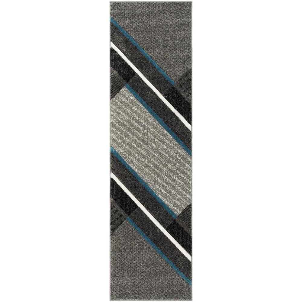 HOLLYWOOD, GREY / TEAL, 2'-3" X 8', Area Rug, HLW711D-28. Picture 1