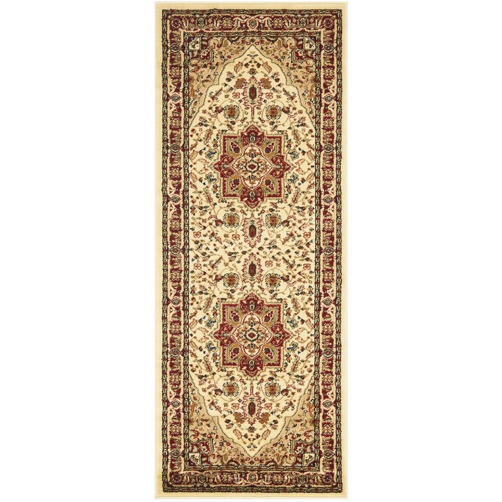LYNDHURST, IVORY / RED, 2'-3" X 18', Area Rug. The main picture.
