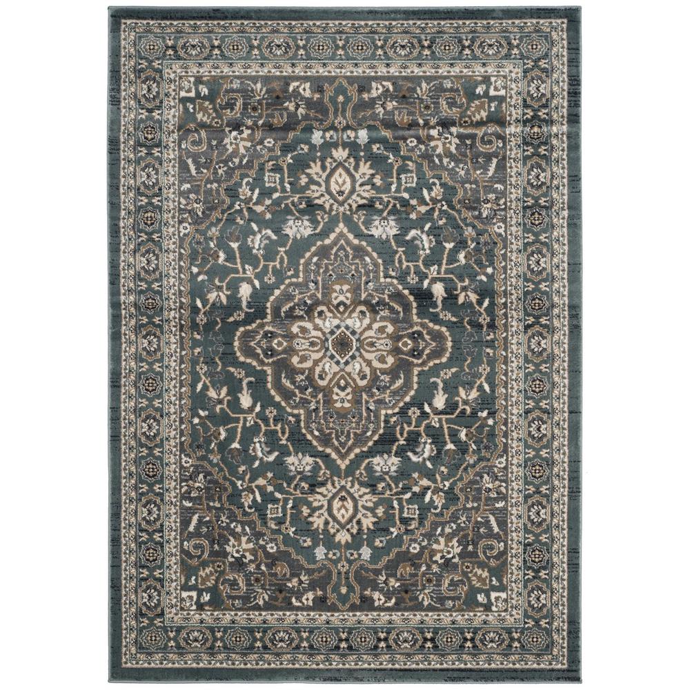 LYNDHURST, TEAL / GREY, 6' X 9', Area Rug. Picture 1