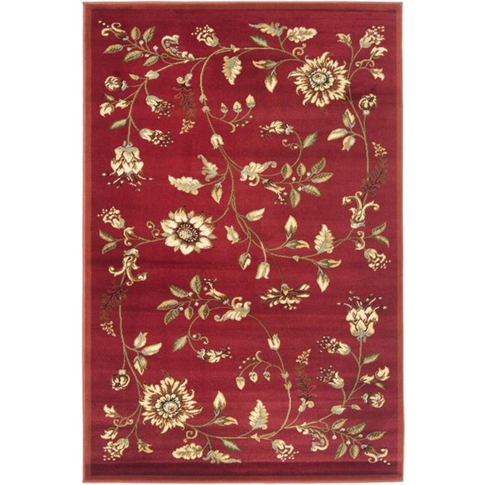 LYNDHURST, RED / MULTI, 6'-7" X 9'-6", Area Rug. The main picture.