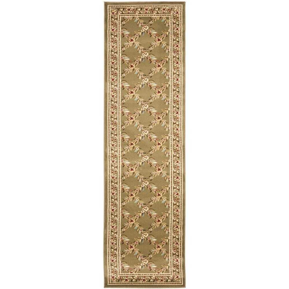 LYNDHURST, GREEN / GREEN, 2'-3" X 8', Area Rug. Picture 1