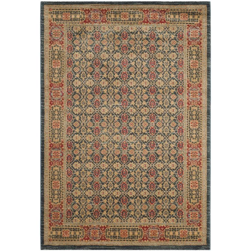 MAHAL, LIGHT BLUE / RED, 6'-7" X 9'-2", Area Rug. Picture 1
