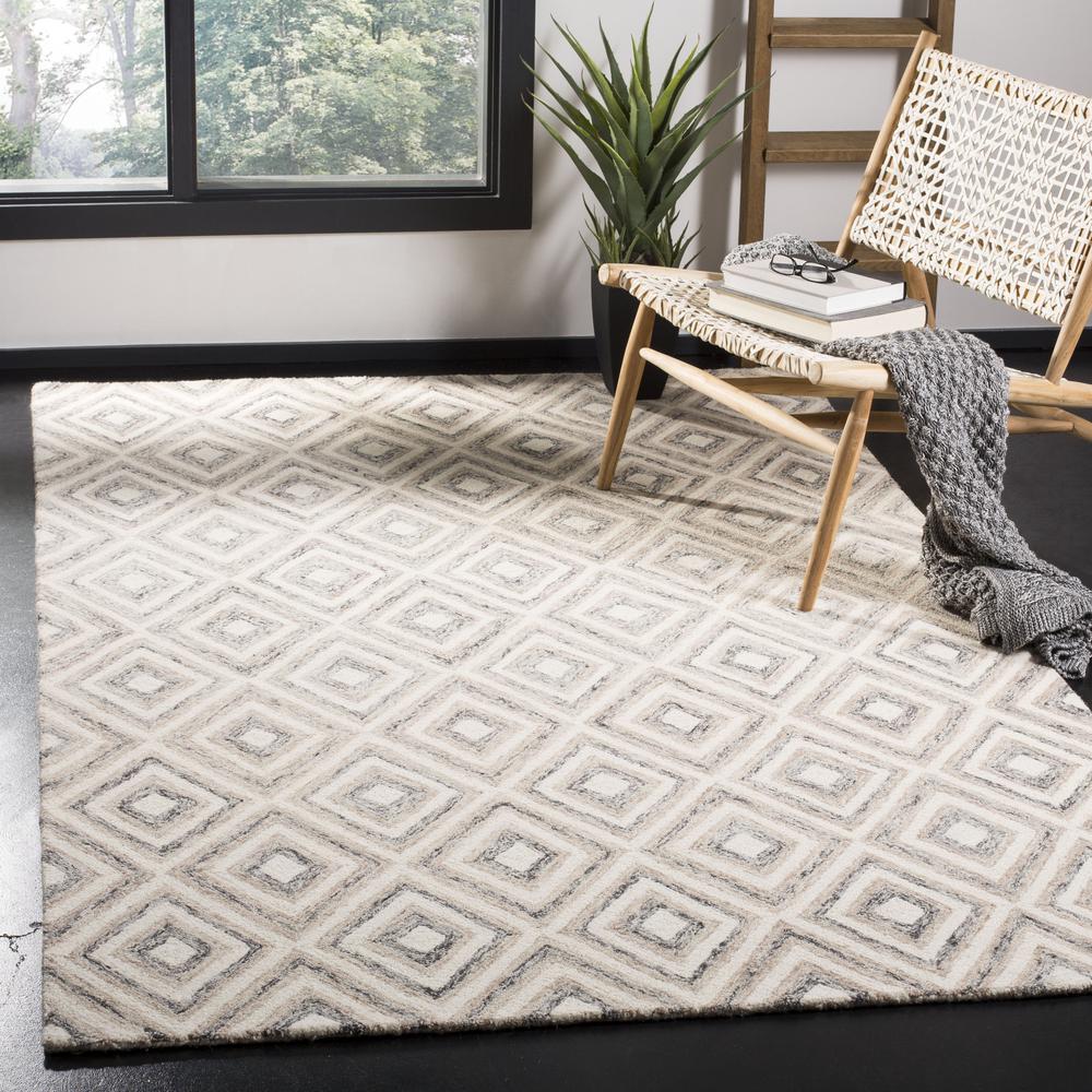 MICRO-LOOP, GREY / IVORY, 8' X 10', Area Rug, MLP906F-8. Picture 2
