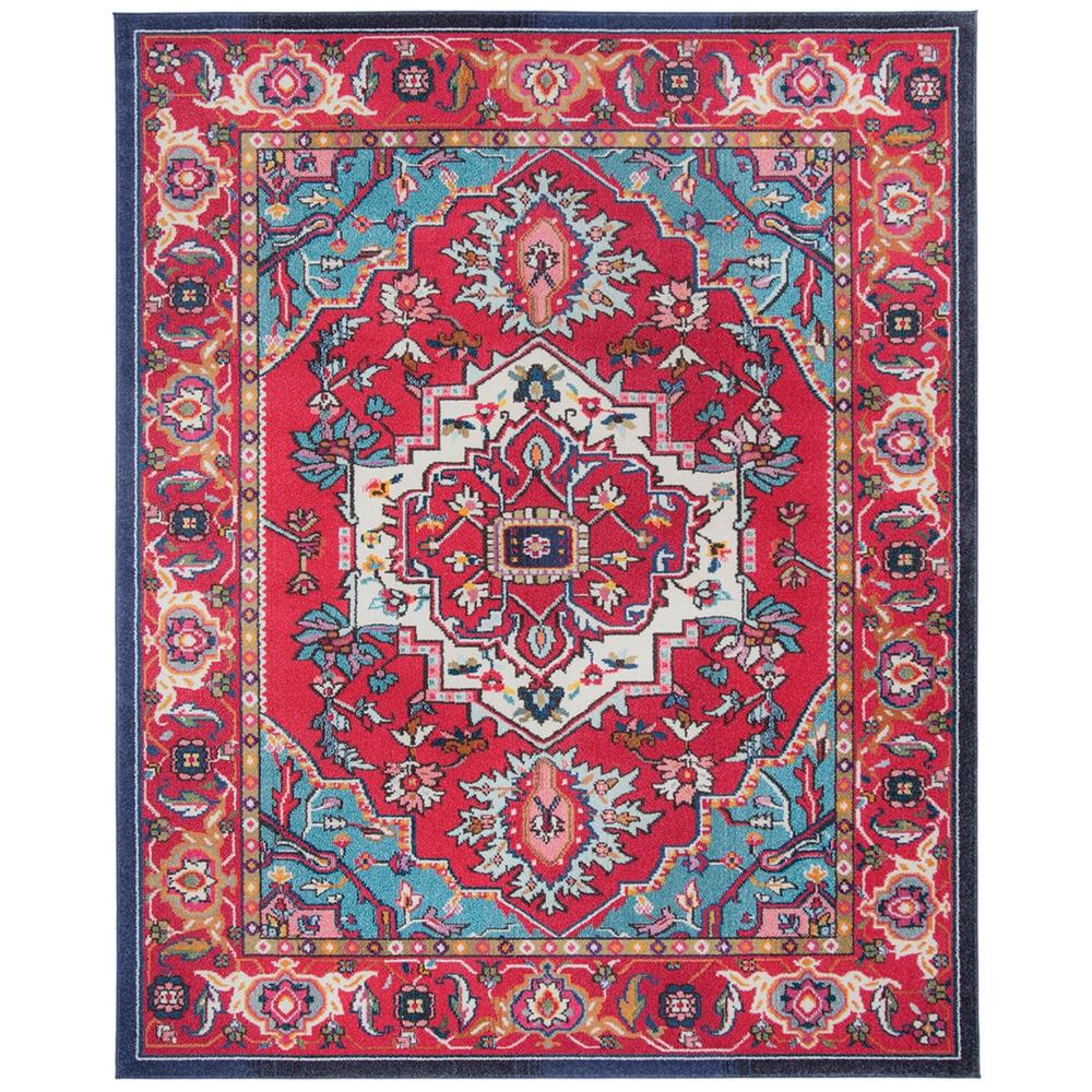 MONACO, RED / TURQUOISE, 8' X 11', Area Rug. Picture 1