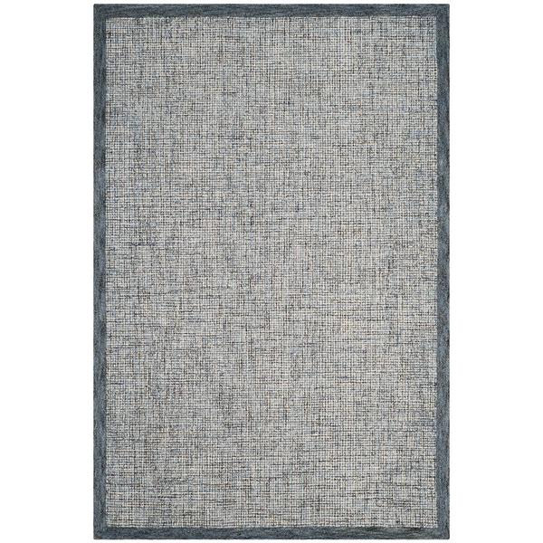 Abstract, NAVY / IVORY, 6' X 6' Round, Area Rug. Picture 1