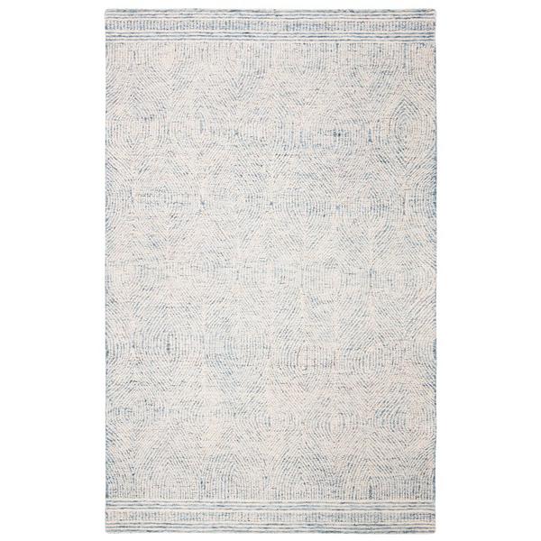 Abstract, IVORY / BLUE, 6' X 6' Round, Area Rug, ABT340M-6R. Picture 1
