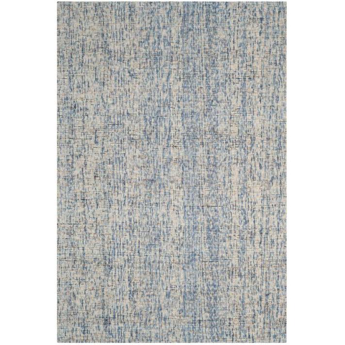 Abstract, DARK BLUE / RUST, 6' X 6' Round, Area Rug. Picture 1