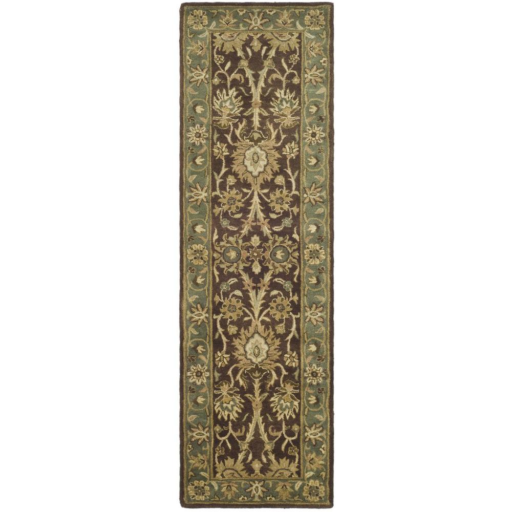 ANTIQUITY, CHOCOLATE / BLUE, 2'-3" X 6', Area Rug. Picture 1