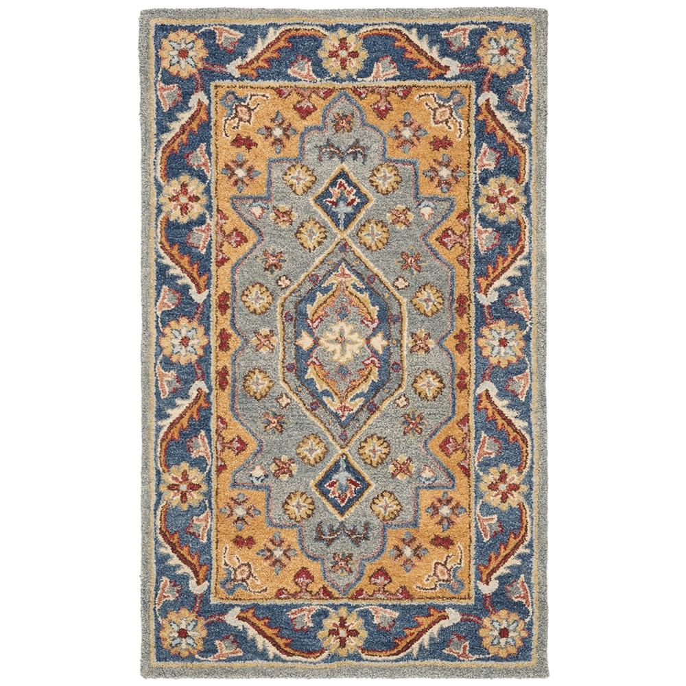 ANTIQUITY, BLUE / GOLD, 4' X 6', Area Rug, AT504M-4. Picture 1