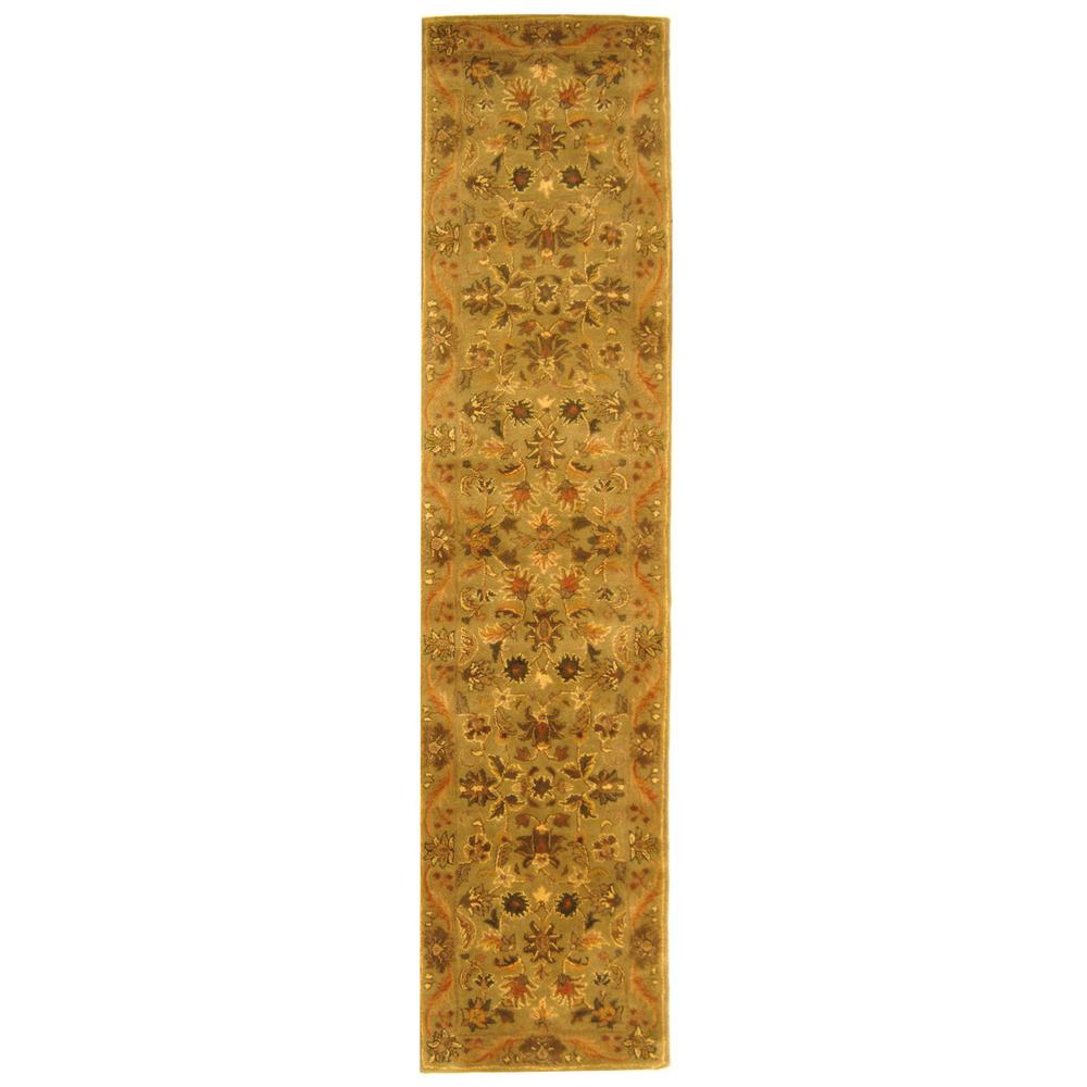 ANTIQUITY, OLIVE / GOLD, 2'-3" X 10', Area Rug. Picture 1