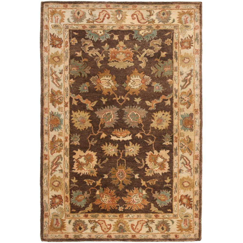 BERGAMA, BROWN / IVORY, 6' X 9', Area Rug. Picture 1