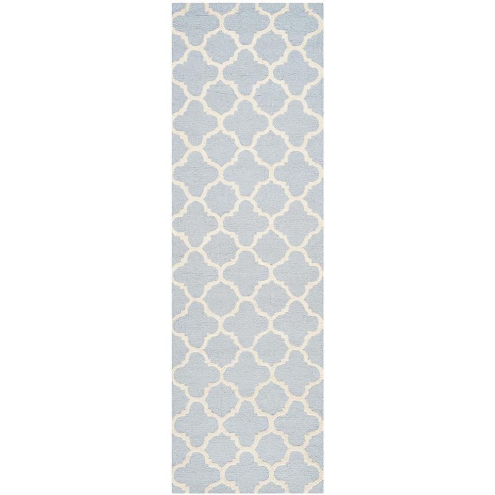 CAMBRIDGE, LIGHT BLUE / IVORY, 2'-6" X 6', Area Rug, CAM130A-26. The main picture.