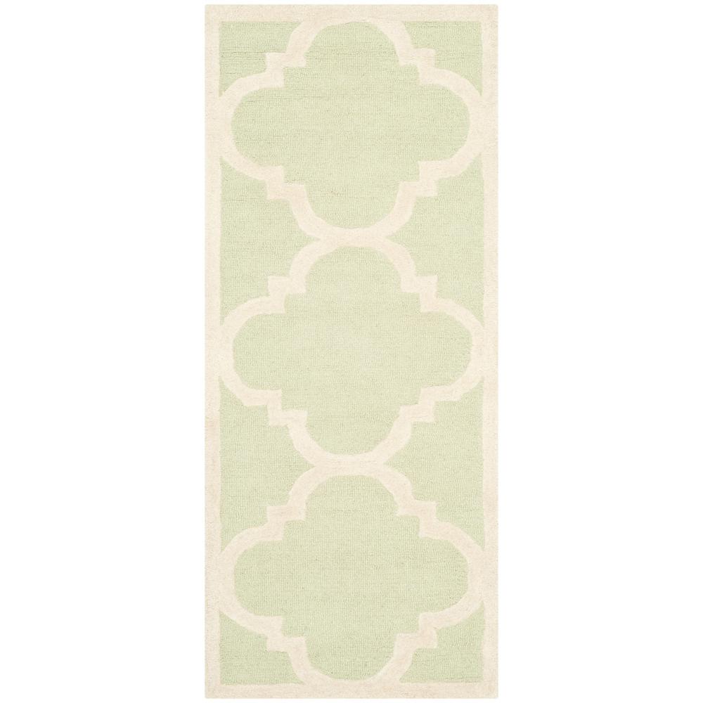 CAMBRIDGE, LIGHT GREEN / IVORY, 2'-6" X 6', Area Rug, CAM140B-26. Picture 1