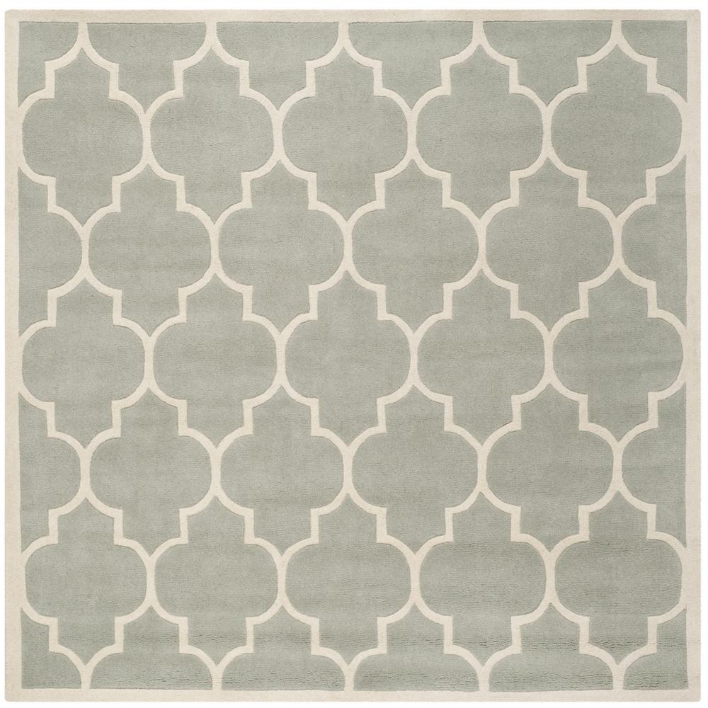 CHATHAM, GREY / IVORY, 8'-9" X 8'-9" Square, Area Rug, CHT733E-9SQ. Picture 1