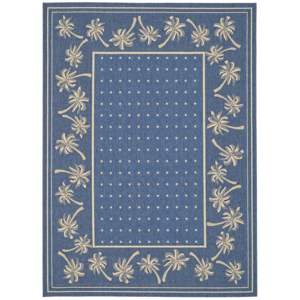 COURTYARD, BLUE / IVORY, 6'-7" X 9'-6", Area Rug. The main picture.
