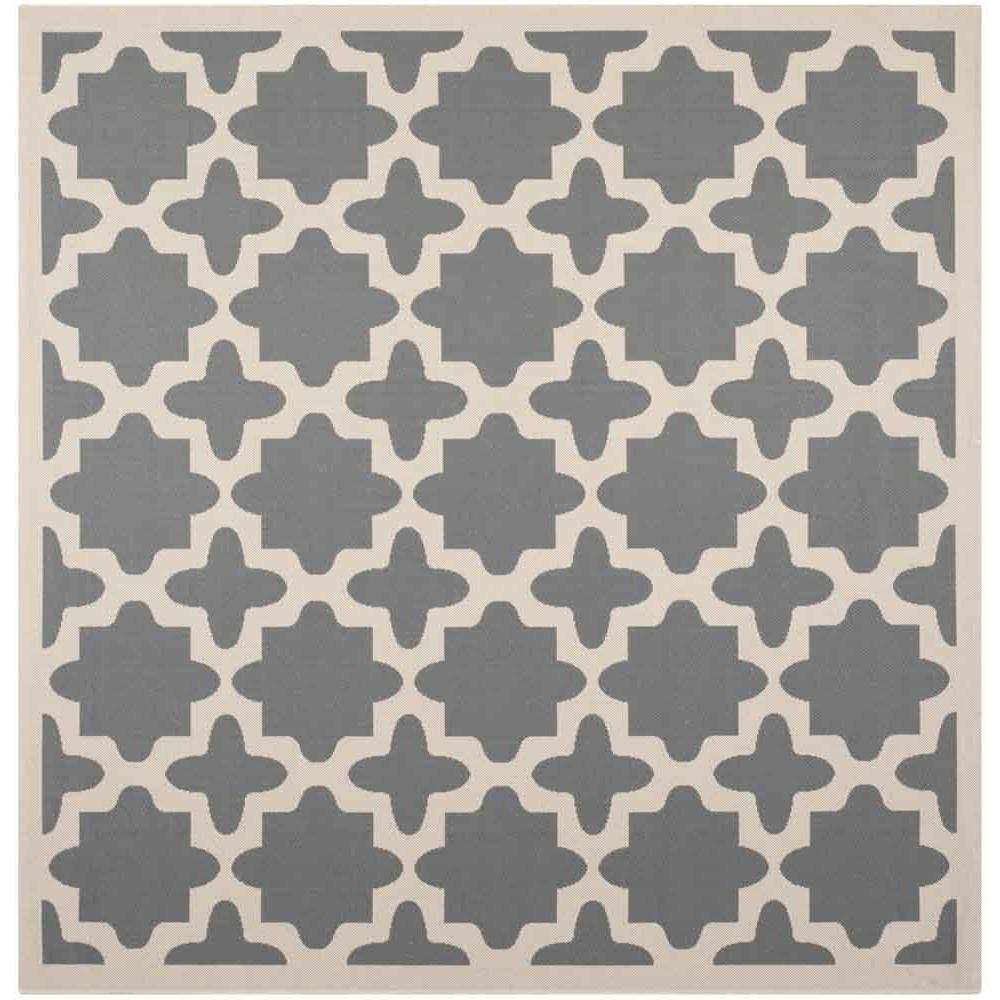 COURTYARD, ANTHRACITE / BEIGE, 7'-10" X 7'-10" Square, Area Rug, CY6913-246-8SQ. Picture 1