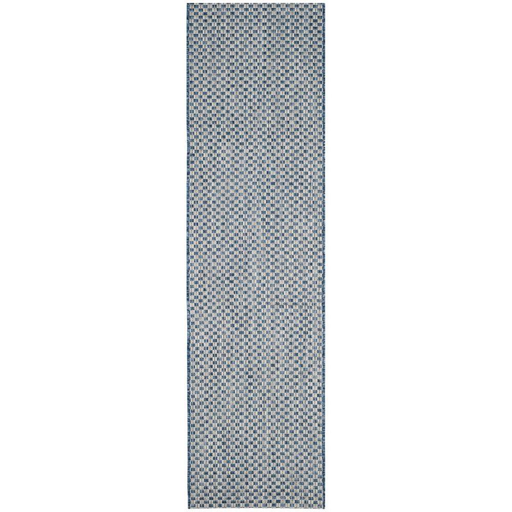 COURTYARD, BLUE / LIGHT GREY, 2'-3" X 6'-7", Area Rug. Picture 1