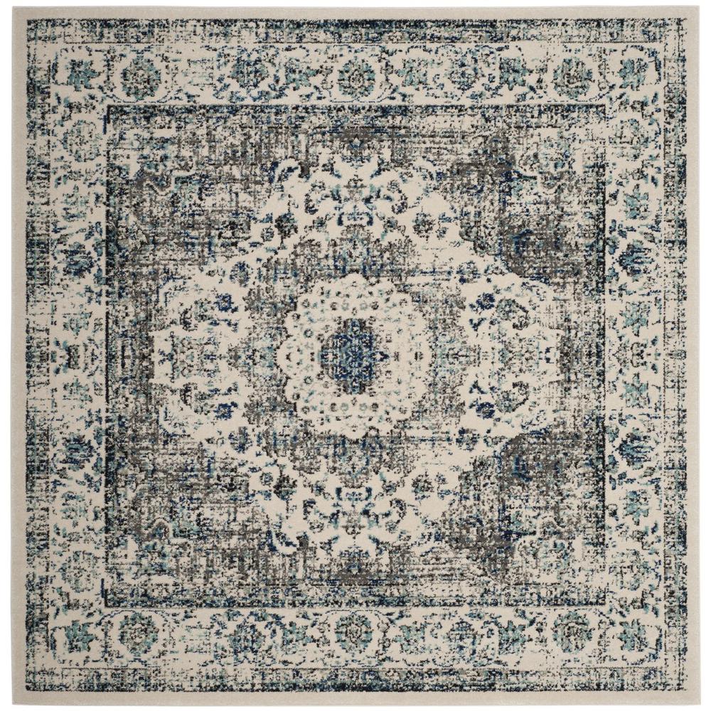 EVOKE, IVORY / GREY, 9' X 9' Square, Area Rug. Picture 1