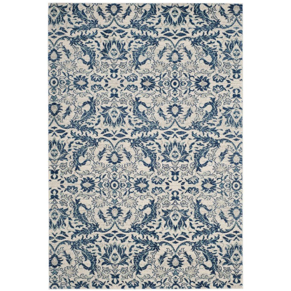 EVOKE, IVORY / BLUE, 6'-7" X 9', Area Rug, EVK238C-6. The main picture.