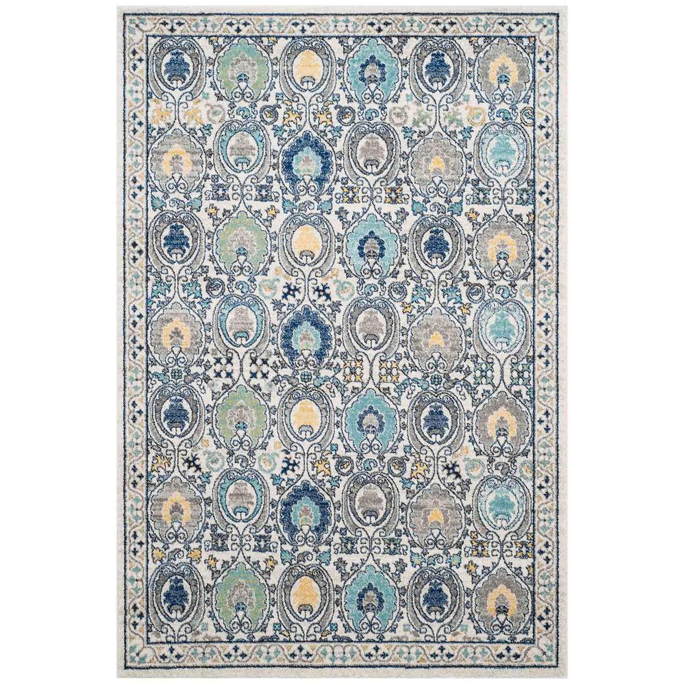 EVOKE, IVORY / GREY, 6'-7" X 6'-7" Square, Area Rug, EVK251D-7SQ. Picture 1
