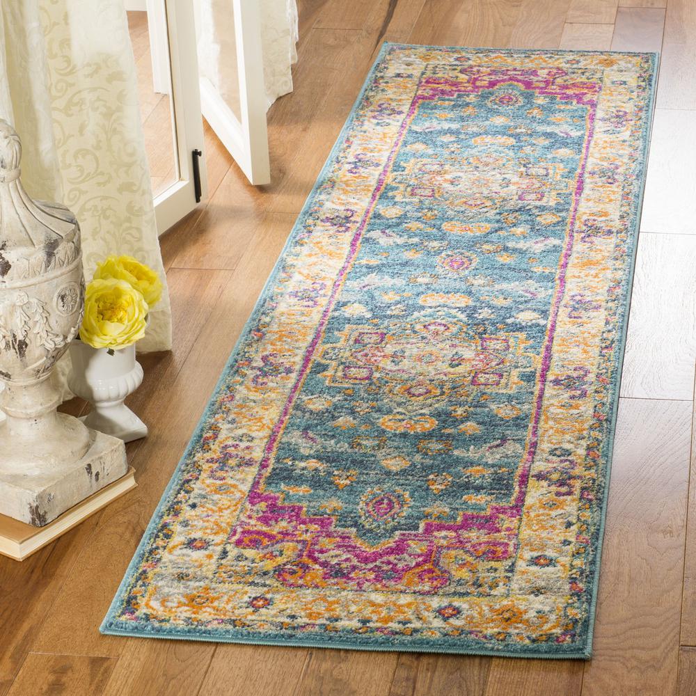 MADISON 200, BLUE / MULTI, 2'-3" X 8', Area Rug, MAD202M-28. Picture 1