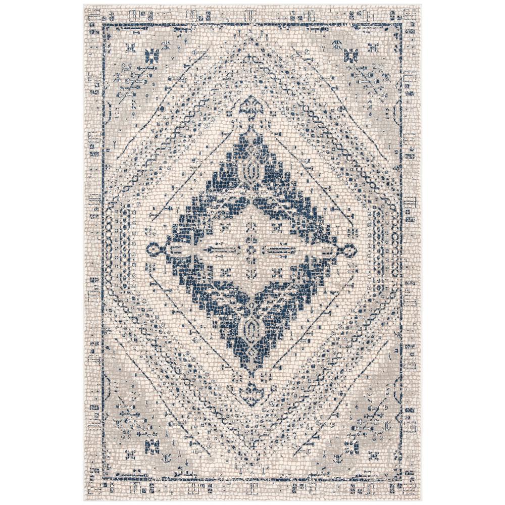 MARSEILLE 400, NAVY / IVORY, 6'-7" X 6'-7" Square, Area Rug, MAR411N-7SQ. Picture 1