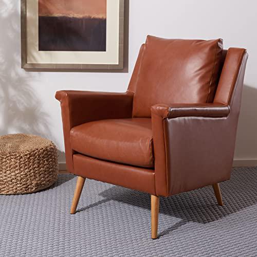 Astrid Mid Century Arm Chair, Cognac/Natural. Picture 1