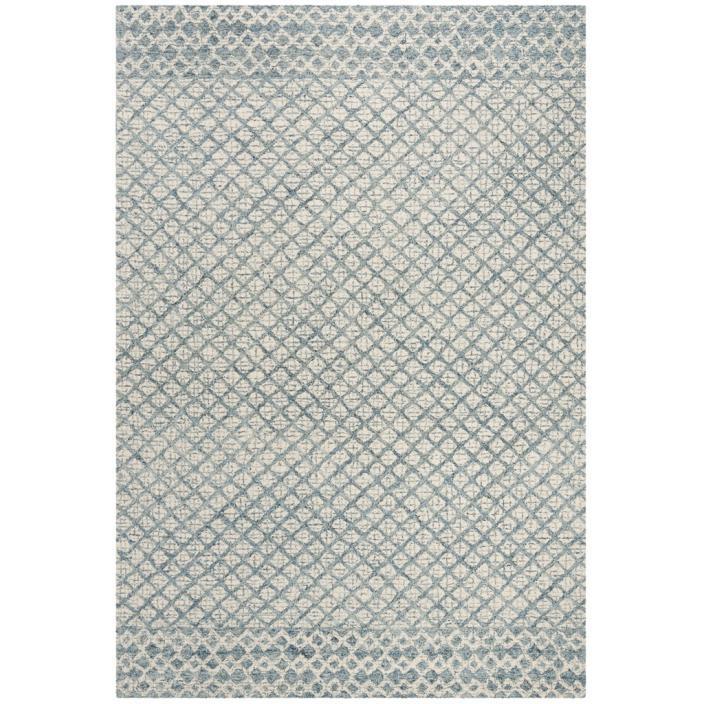 Abstract, BLUE / IVORY, 6' X 6' Square, Area Rug, ABT203A-6SQ. The main picture.