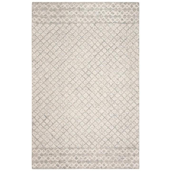 Abstract, IVORY / GREY, 6' X 6' Square, Area Rug, ABT203F-6SQ. Picture 1