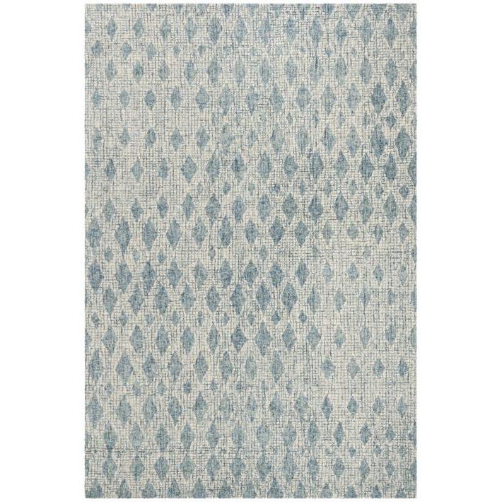Abstract, IVORY / BLUE, 6' X 6' Square, Area Rug, ABT206A-6SQ. Picture 1