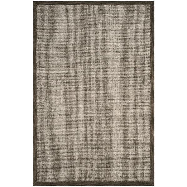 Abstract, BROWN / IVORY, 6' X 6' Square, Area Rug. Picture 1