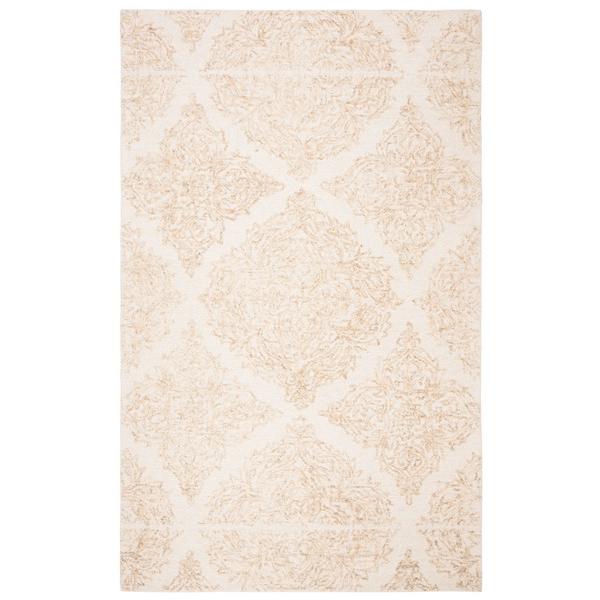 Abstract, IVORY / BEIGE, 6' X 6' Square, Area Rug, ABT346B-6SQ. Picture 1