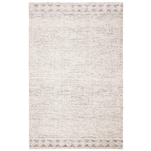 Abstract, IVORY / GREY, 6' X 6' Square, Area Rug, ABT349F-6SQ. Picture 1