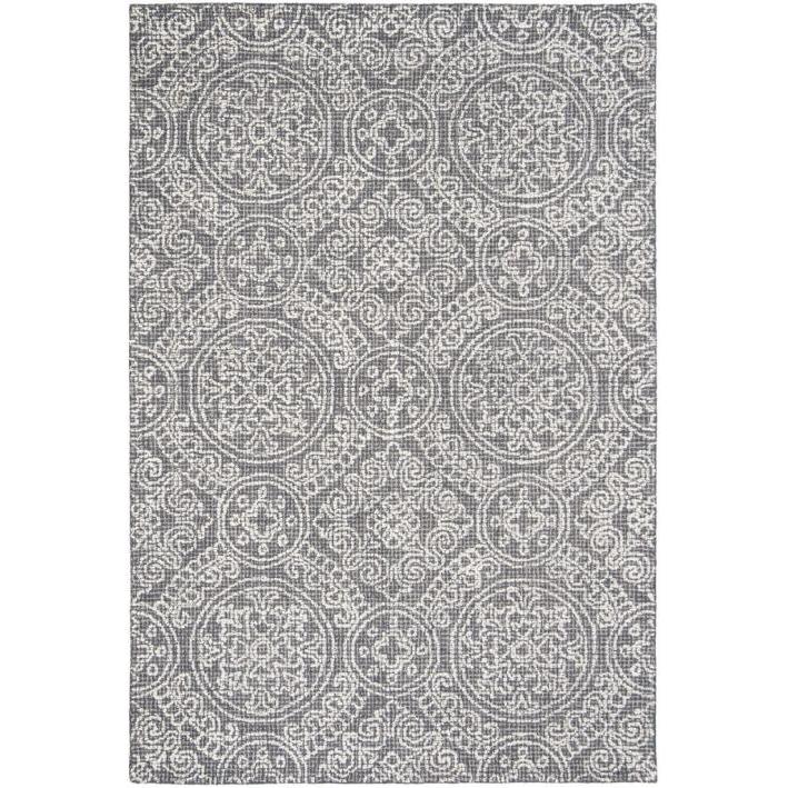 Abstract, GREY / IVORY, 6' X 6' Square, Area Rug, ABT522A-6SQ. Picture 1