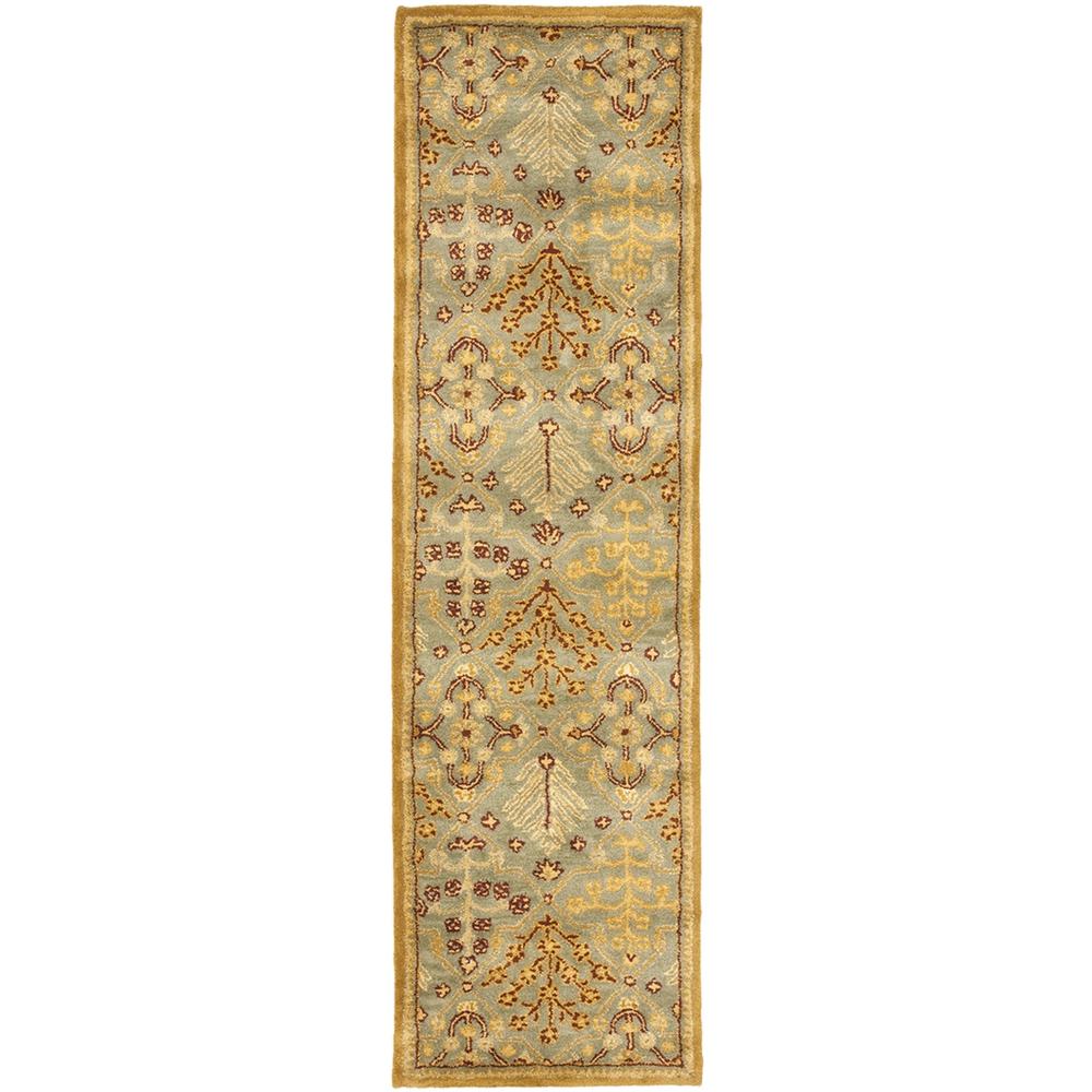 ANTIQUITY, LIGHT BLUE / GOLD, 2'-3" X 12', Area Rug. Picture 1