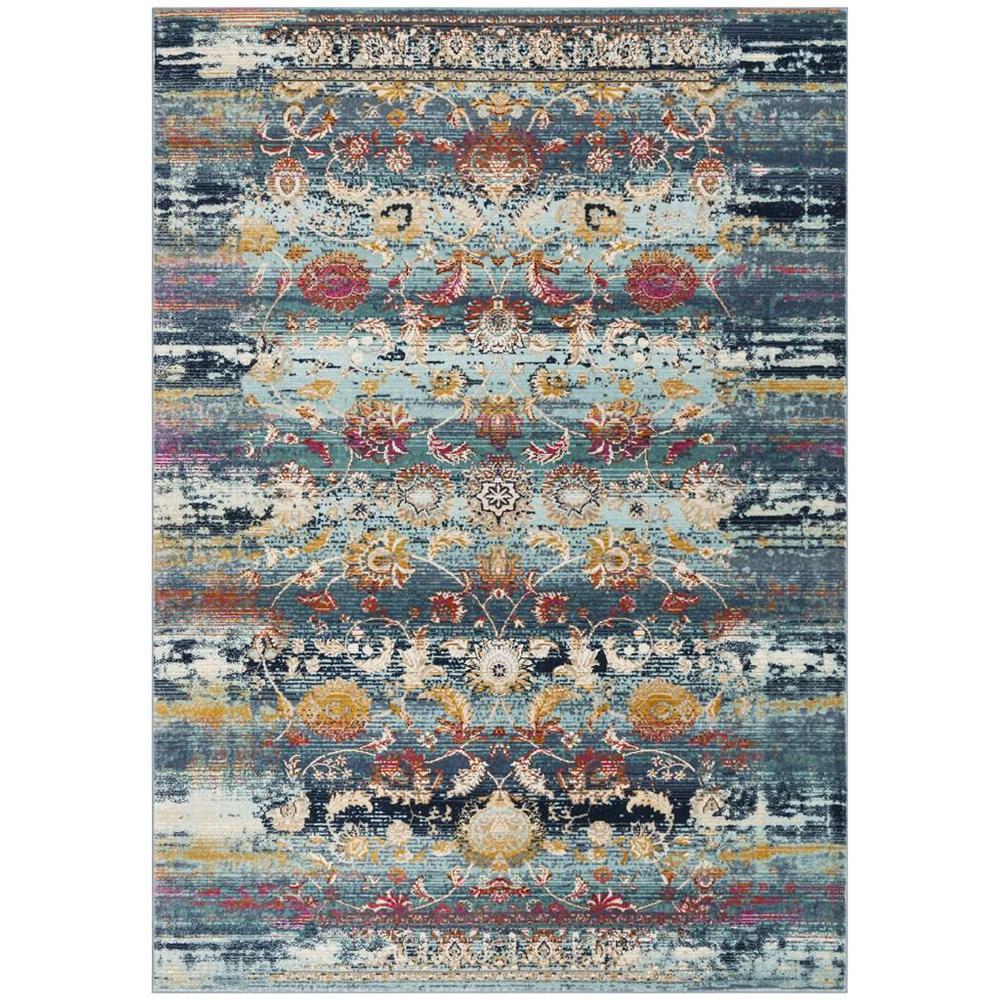 BALDWIN, TEAL / BEIGE, 8' X 10', Area Rug. The main picture.