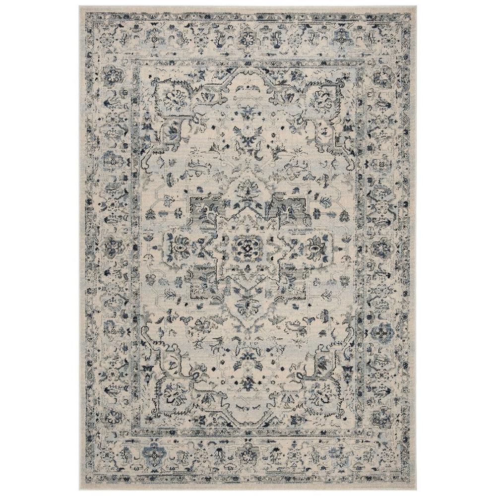 CHARLESTON, IVORY / LIGHT BLUE, 6'-7" X 6'-7" Square, Area Rug. Picture 1
