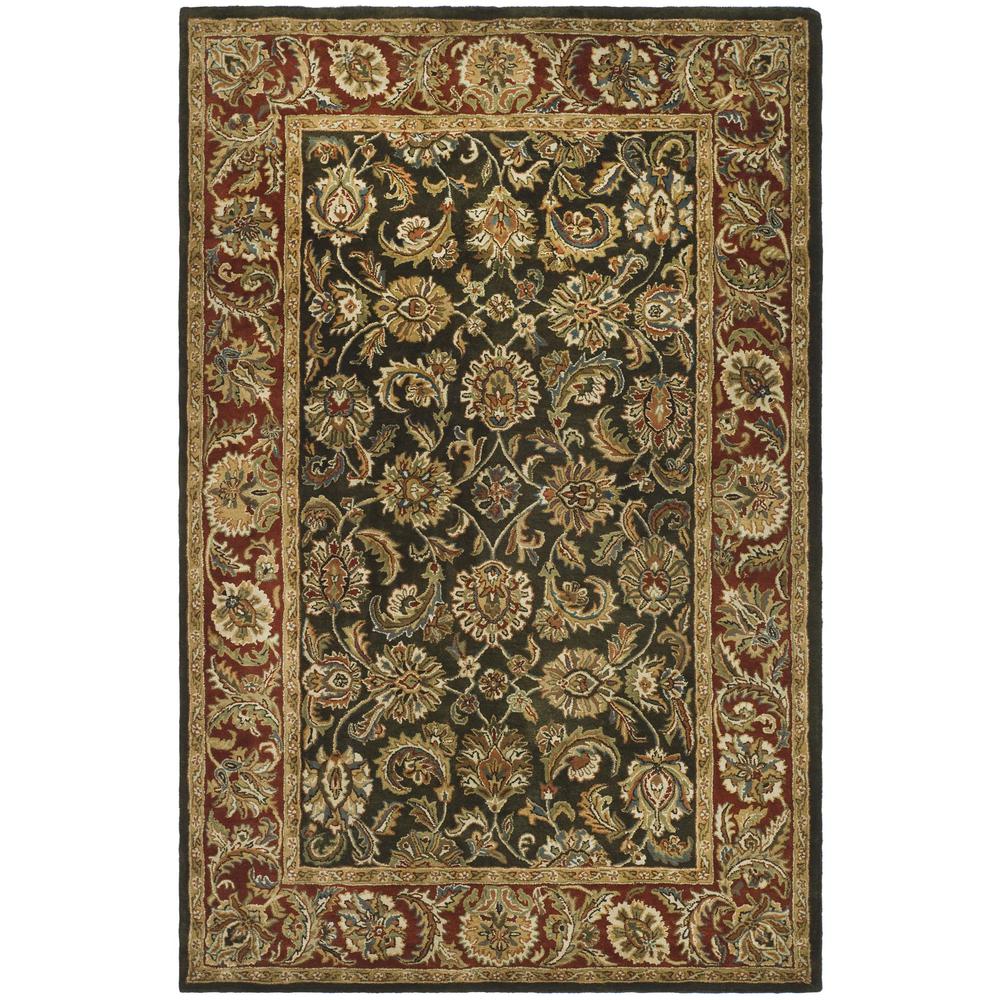 CLASSIC, DARK OLIVE / RED, 8'-3" X 11', Area Rug. The main picture.