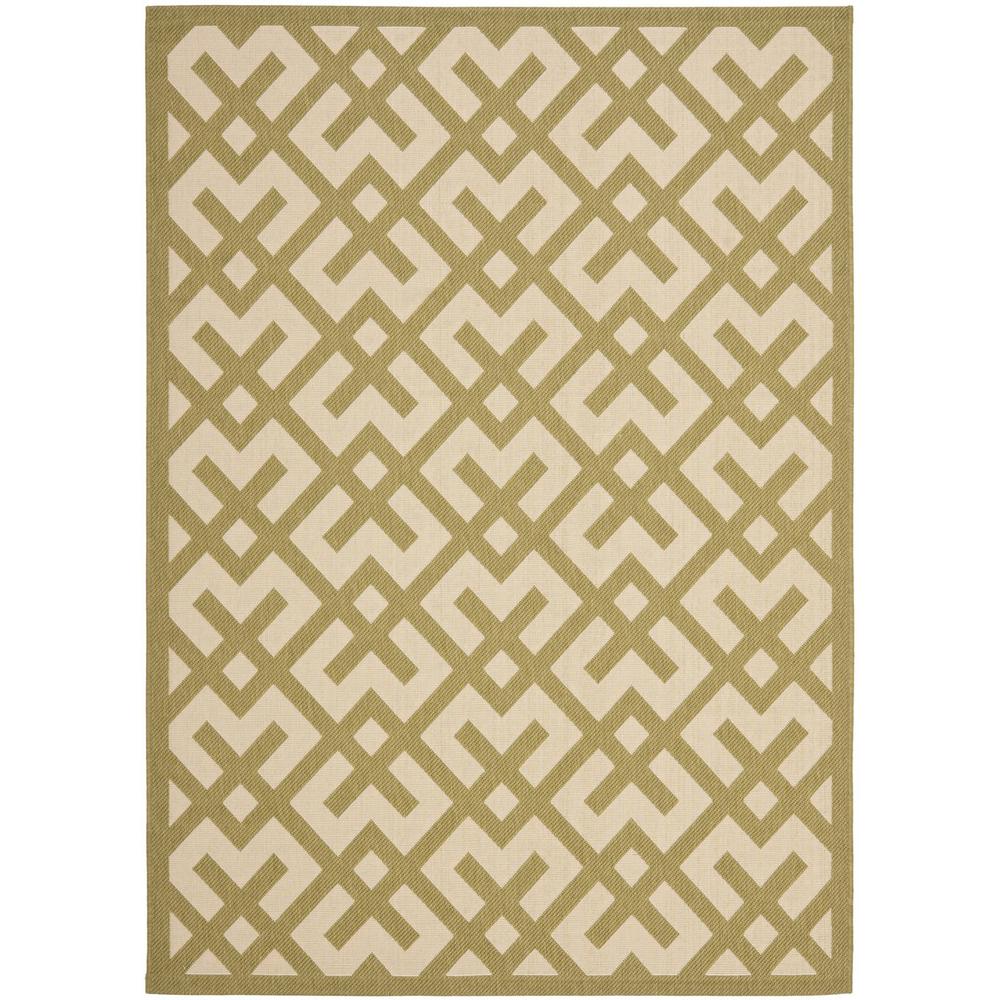 COURTYARD, BEIGE / GREEN, 9' X 12', Area Rug. Picture 1